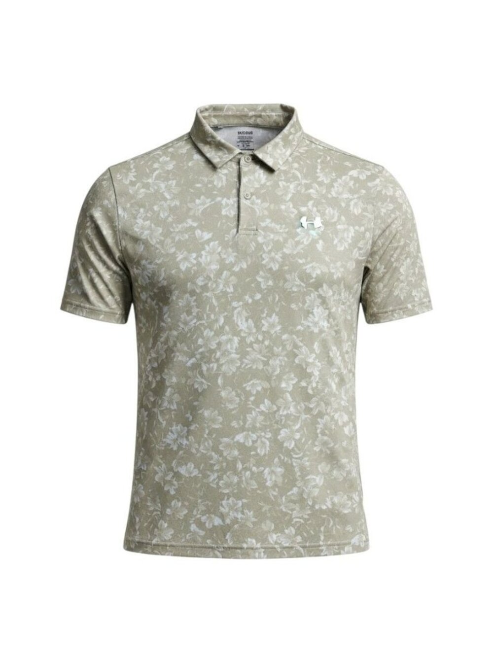 Under Armour Mens Floral Print Polo Shirt XL Beige